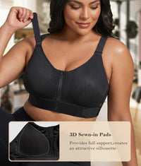 Front Zip High Support Sports Bra