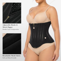 Double Layer Waist Trainer Zipper Hooks 19 Bones