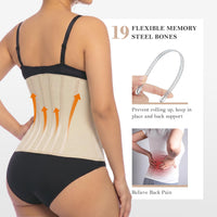 Double Layer Waist Trainer Zipper Hooks 19 Bones