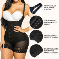 Open Bust Front Hook Mid-Thigh Faja Bodysuit