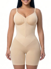 V-Shaped Tummy Control Shapewear Zip-Up Bodysuit