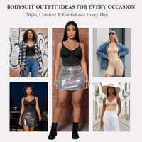 V-Shaped Tummy Control Shapewear Zip-Up Bodysuit
