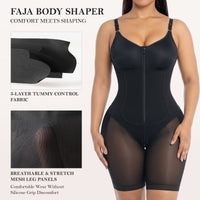 U-Shaped 3-Layer Fajas Shapewear Bodysuit