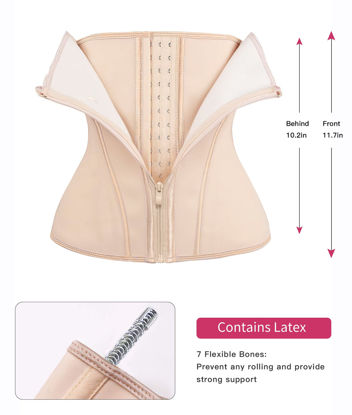 Double Compression Zip Waist Trainer