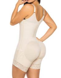 Open Bust Front Hook Mid-Thigh Faja Bodysuit