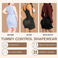 Open Bust Front Hook Mid-Thigh Faja Bodysuit